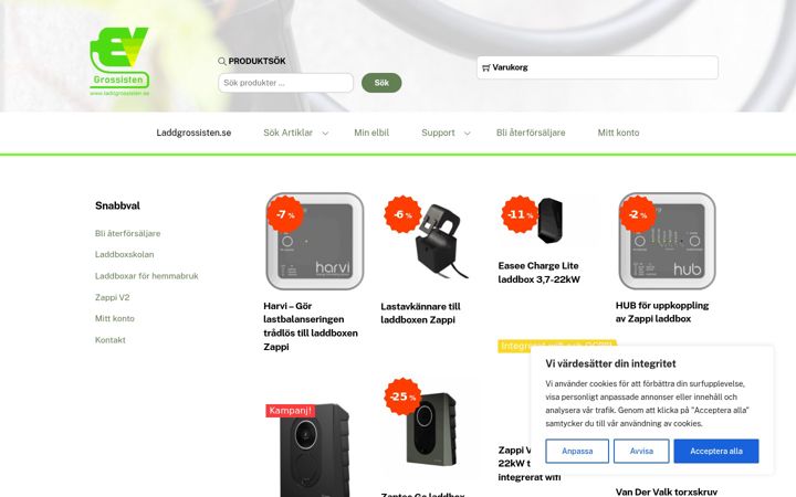 Screenshot of laddgrossisten.se