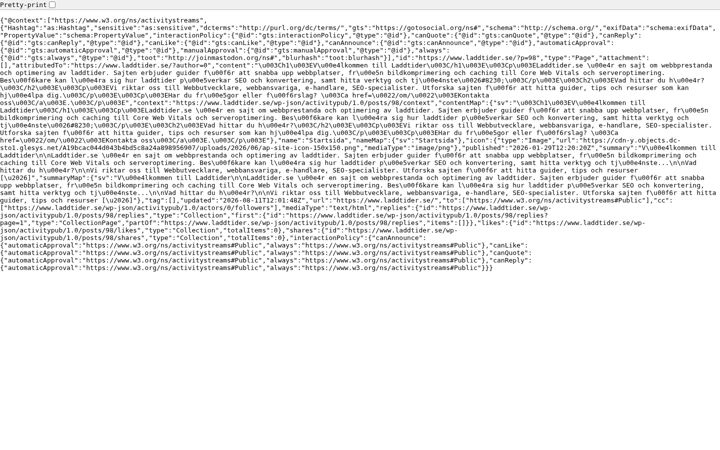 Screenshot of laddtider.se