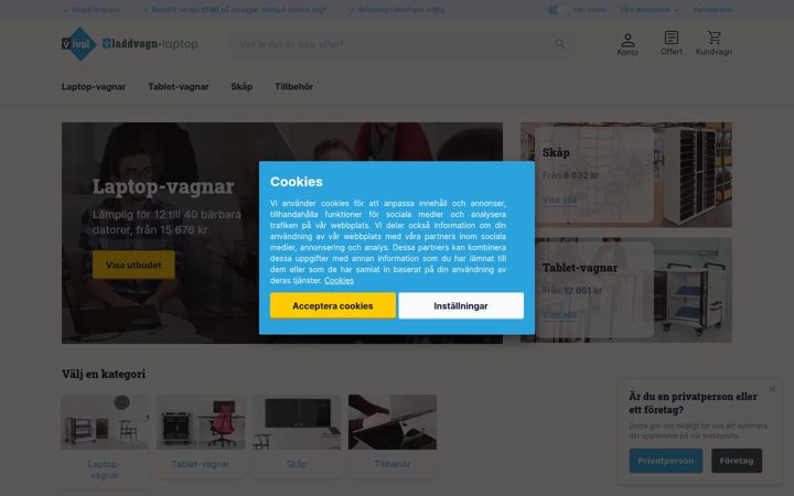 Screenshot of laddvagn-laptop.se