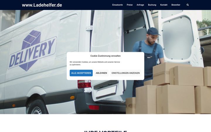 Screenshot of ladehelfer.de