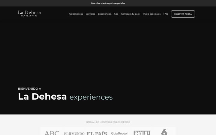 Screenshot of ladehesaexperiences.com