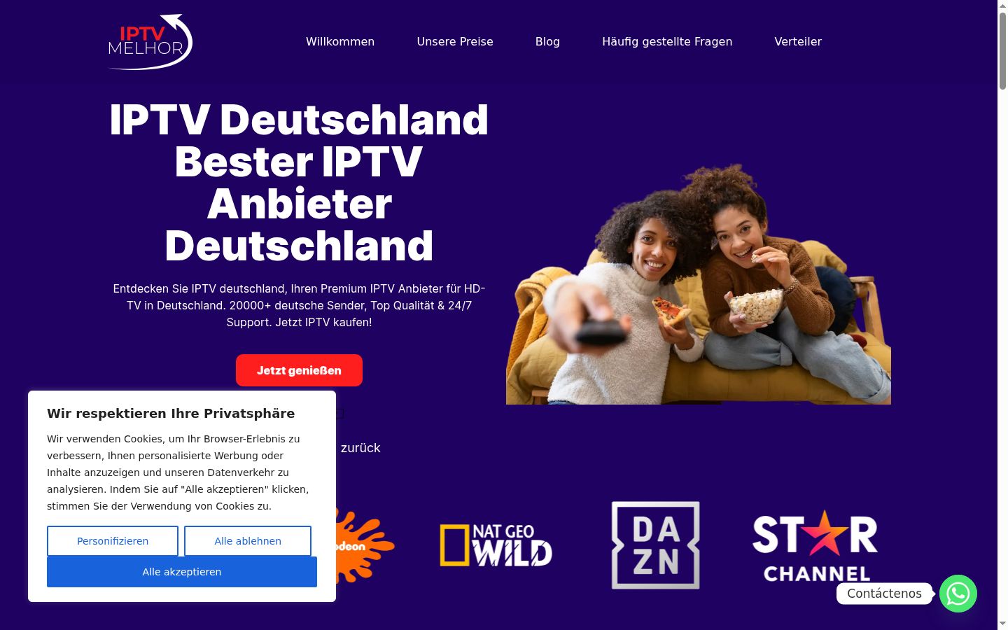 Screenshot des Einwilligungsbanners vor jeglicher Interaktion