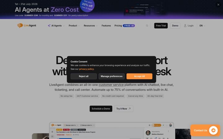 Screenshot von ladesk.com