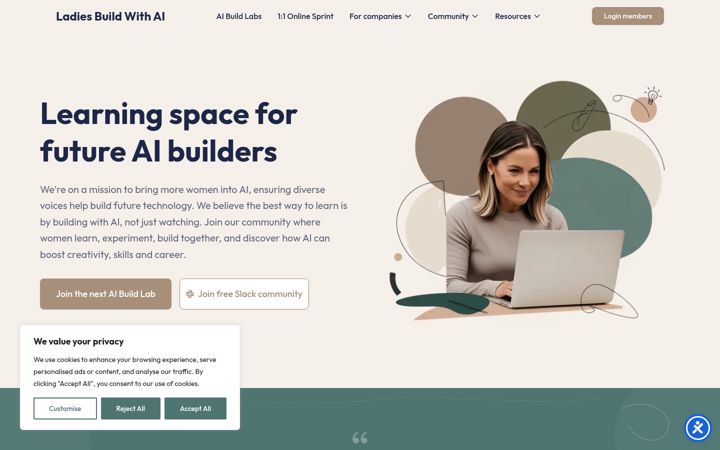 Screenshot of ladiesbuildwithai.com