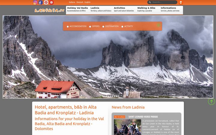 Screenshot of ladinia.it