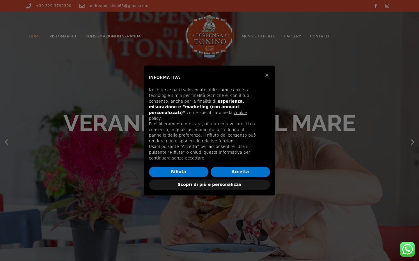 Capture d'écran de la bannière de consentement affichée avant toute interaction