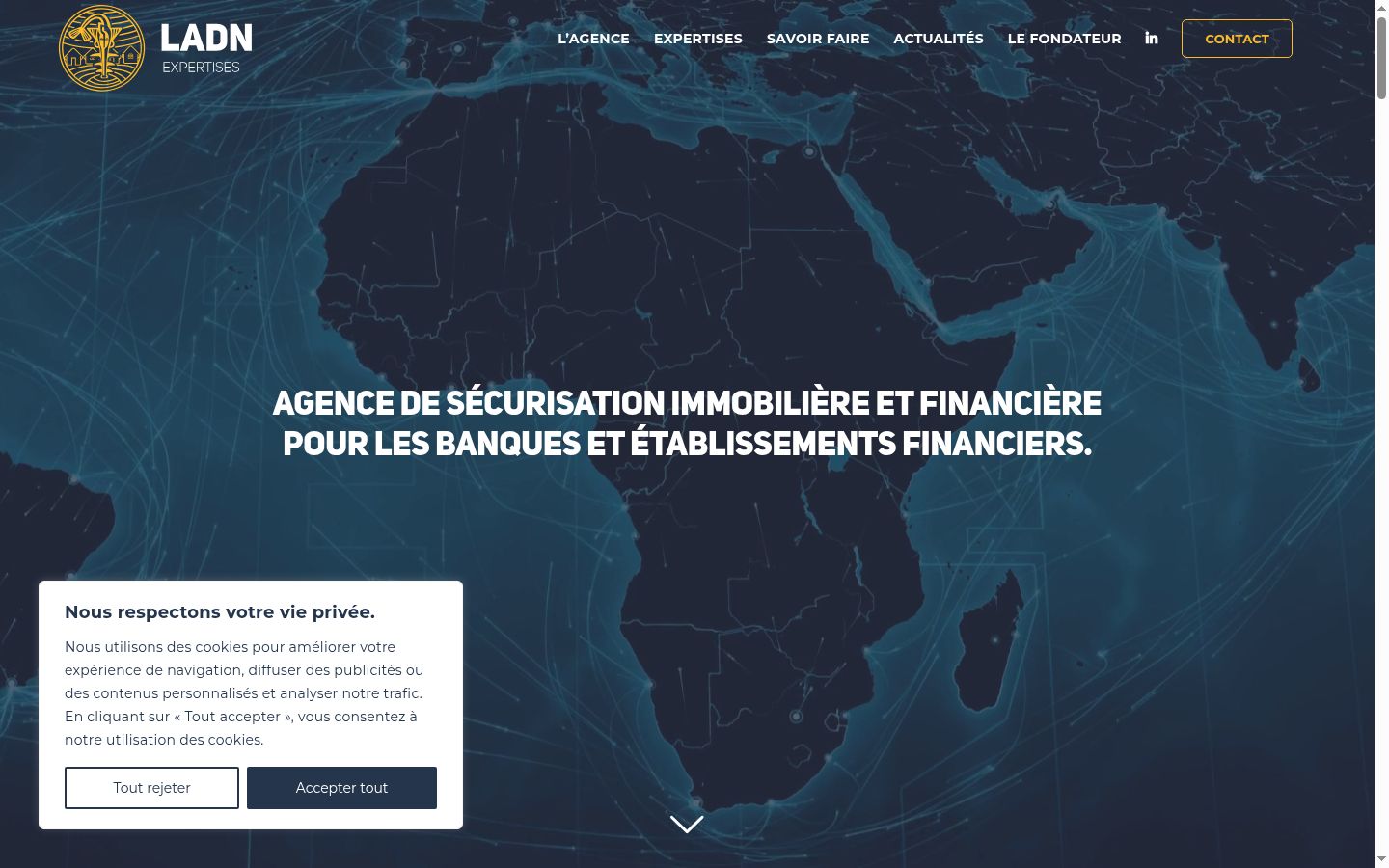 Screenshot of the consent banner shown before any interaction