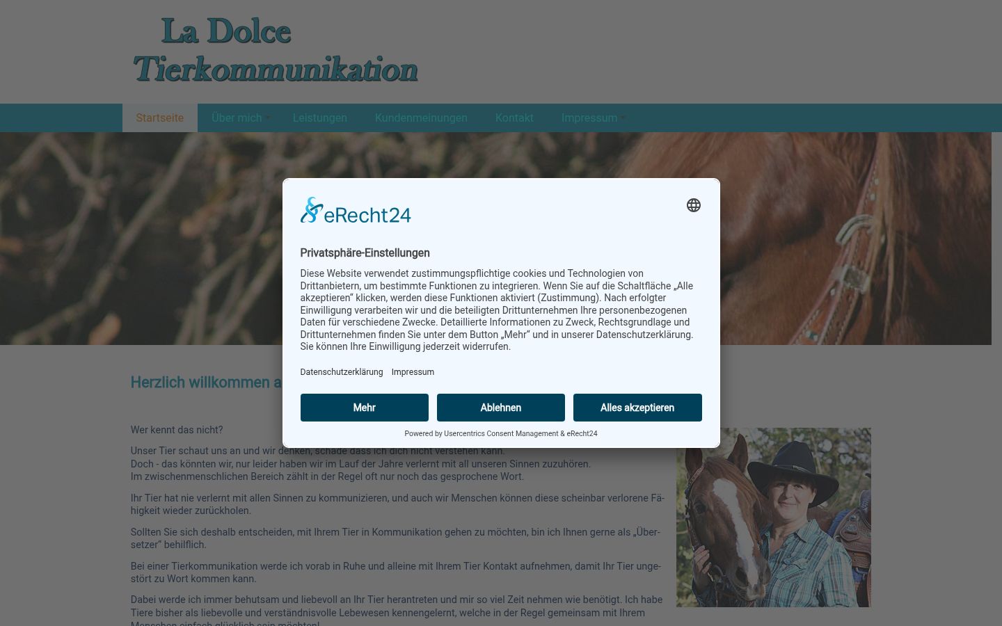 Screenshot del banner di consenso mostrato prima di qualsiasi interazione