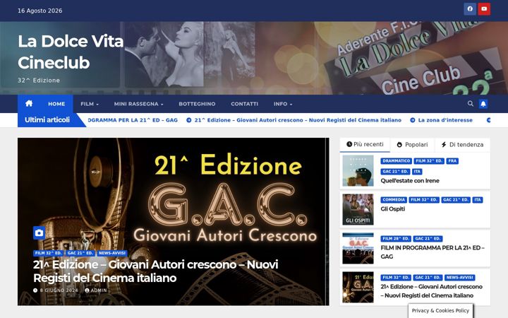 Screenshot of ladolcevitacineclub.it