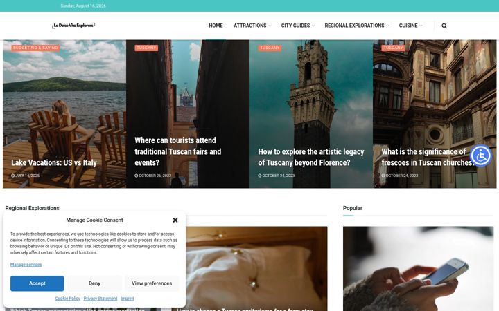 Screenshot of ladolcevitaexplorers.com