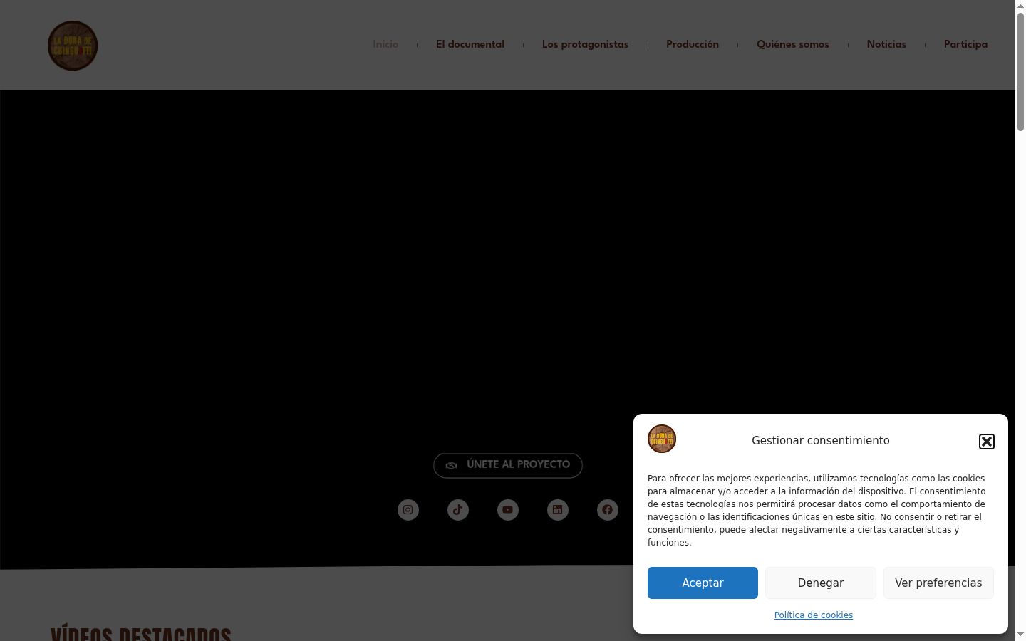 Screenshot des Einwilligungsbanners vor jeglicher Interaktion