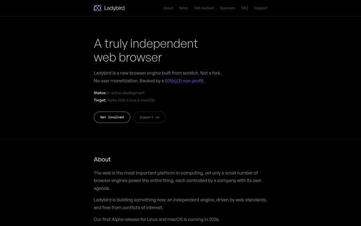 Screenshot of ladybird.org