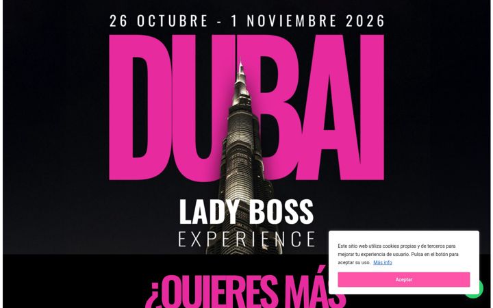 Screenshot of ladybossexperience.com