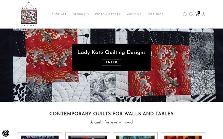 Screenshot of ladykatequiltingdesigns.com