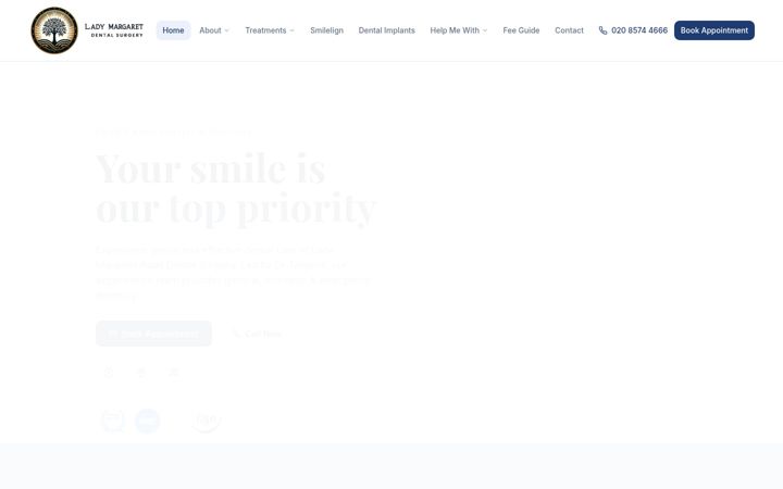 Screenshot of ladymargaretdental.co.uk