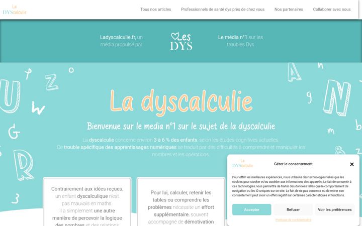 Screenshot of ladyscalculie.fr