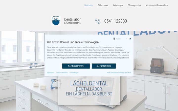 Screenshot of laecheldental.de