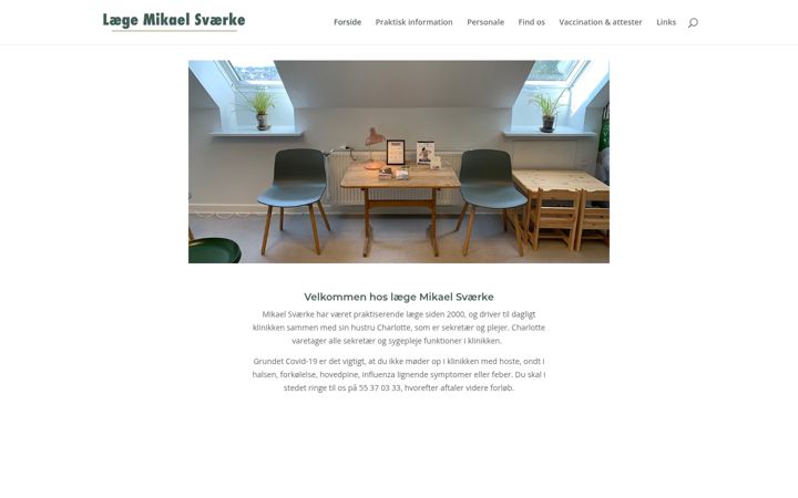 Snímek obrazovky laegemikaelsvaerke.dk