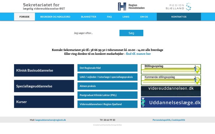 Screenshot of laegeuddannelsen.dk