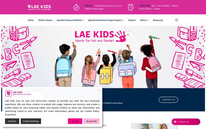 Posnetek zaslona laekids.com
