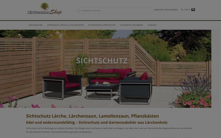 Screenshot of laerchenzaunshop.de