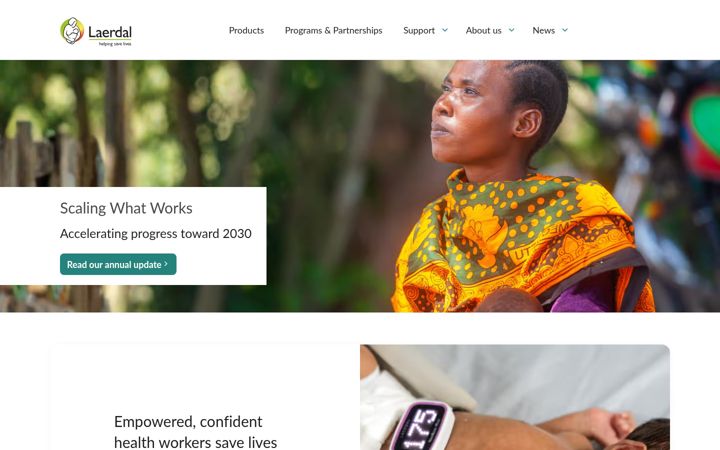 Screenshot of laerdalglobalhealth.com