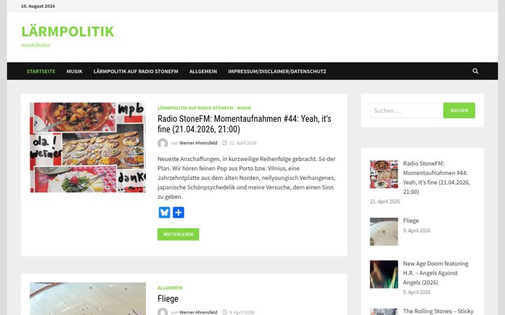 Screenshot of laermpolitik.de