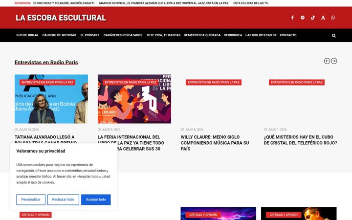 Screenshot of laescobaescultural.com