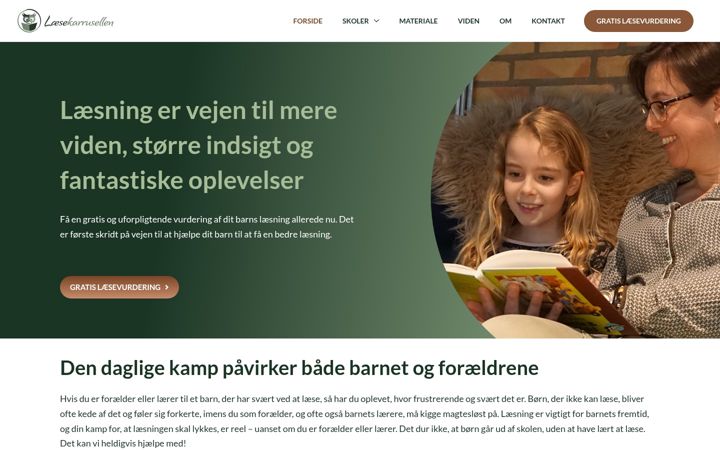 Screenshot of laesekarrusellen.dk