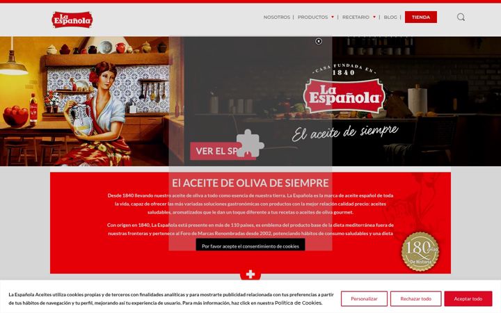 Screenshot of laespanolaaceites.com