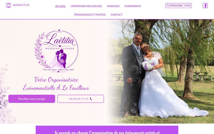 Screenshot of laetitiaevenement.fr