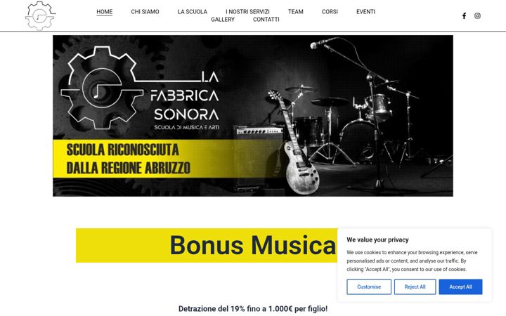 Screenshot of lafabbricasonora.com