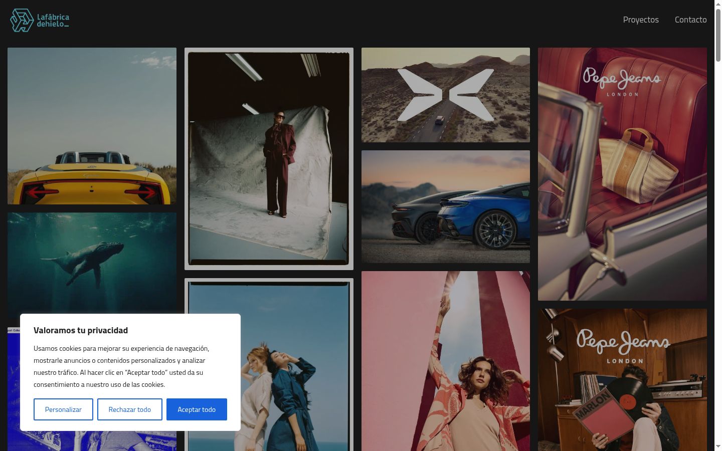 Screenshot del banner di consenso mostrato prima di qualsiasi interazione