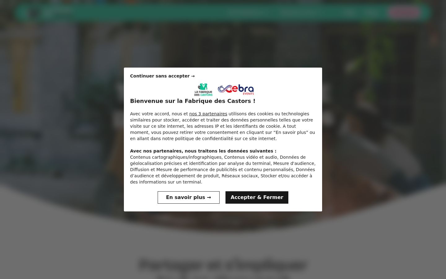 Screenshot of the consent banner shown before any interaction