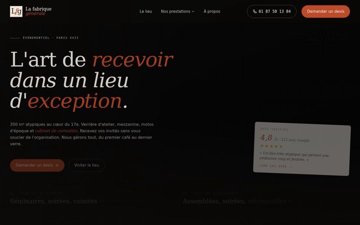 Screenshot of lafabriquegenerale.com