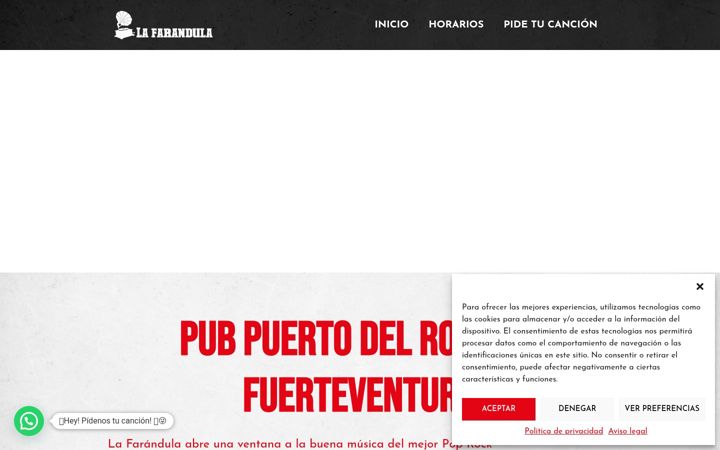 Screenshot of lafarandulapub.com