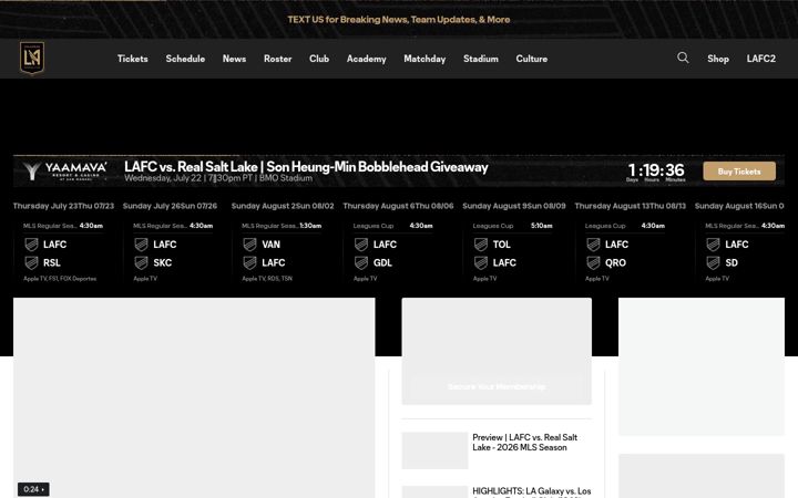 Screenshot of lafc.com