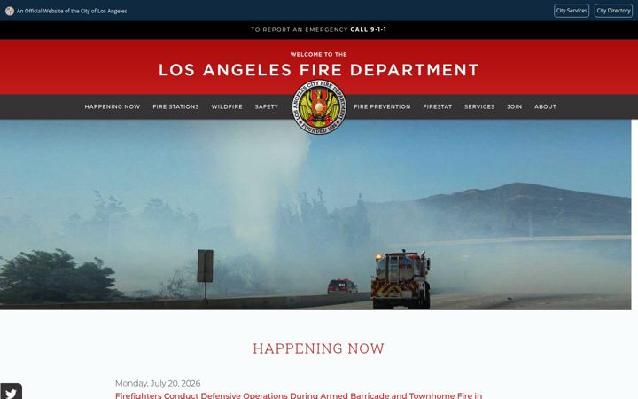 Screenshot of lafd.org