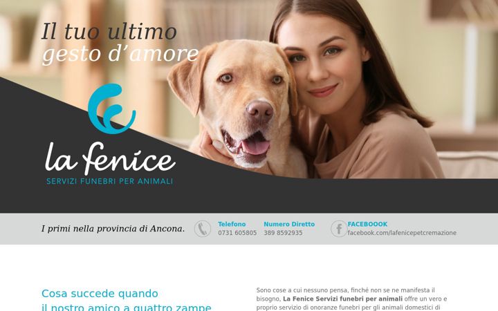 Screenshot of lafenicecremazioneanimali.it
