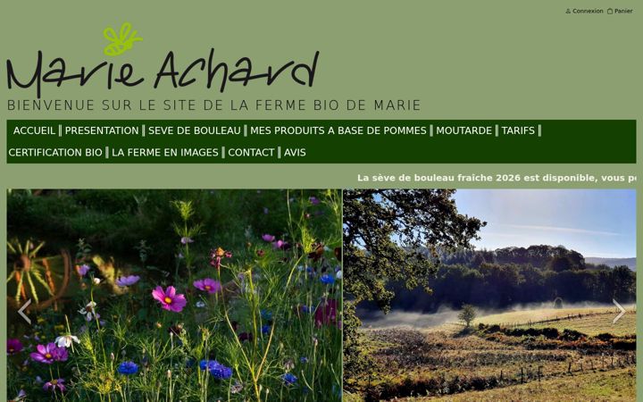 Screenshot of lafermebiodemarie.com