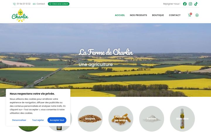 Screenshot of lafermedecharlin.fr