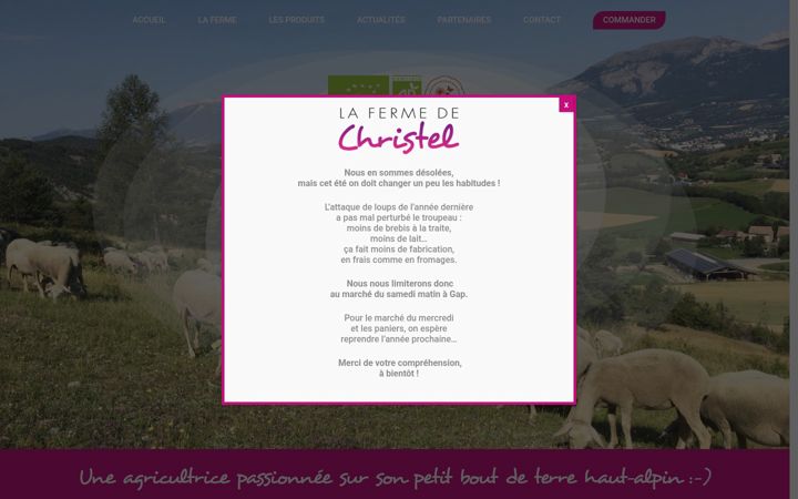 Screenshot of lafermedechristel.fr