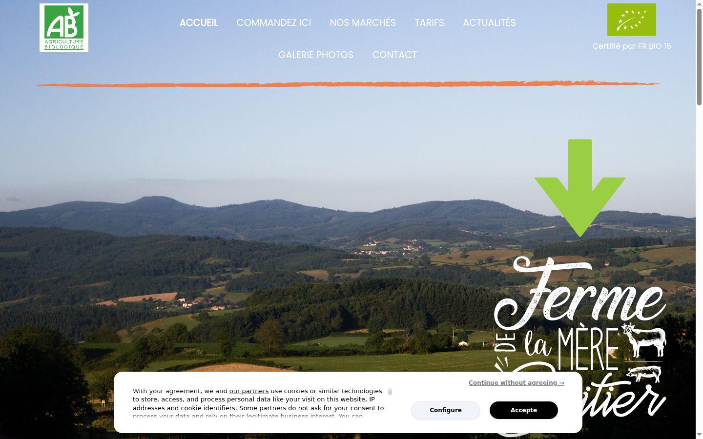 Screenshot del banner di consenso mostrato prima di qualsiasi interazione