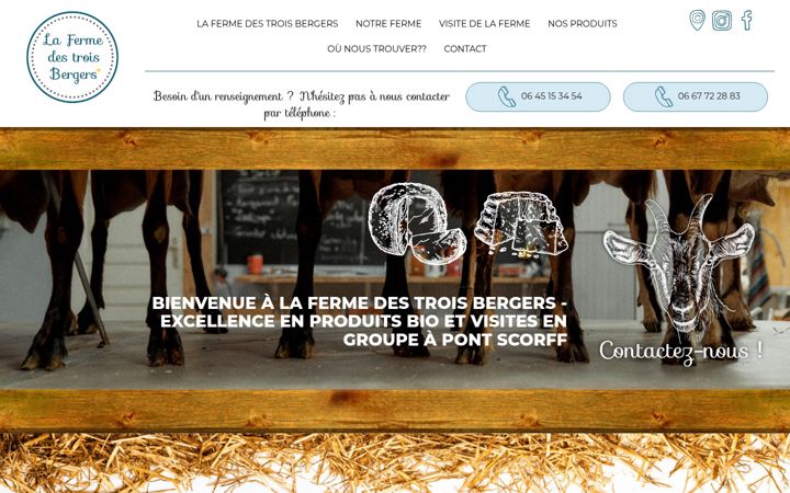 Screenshot of lafermedes3bergers.fr