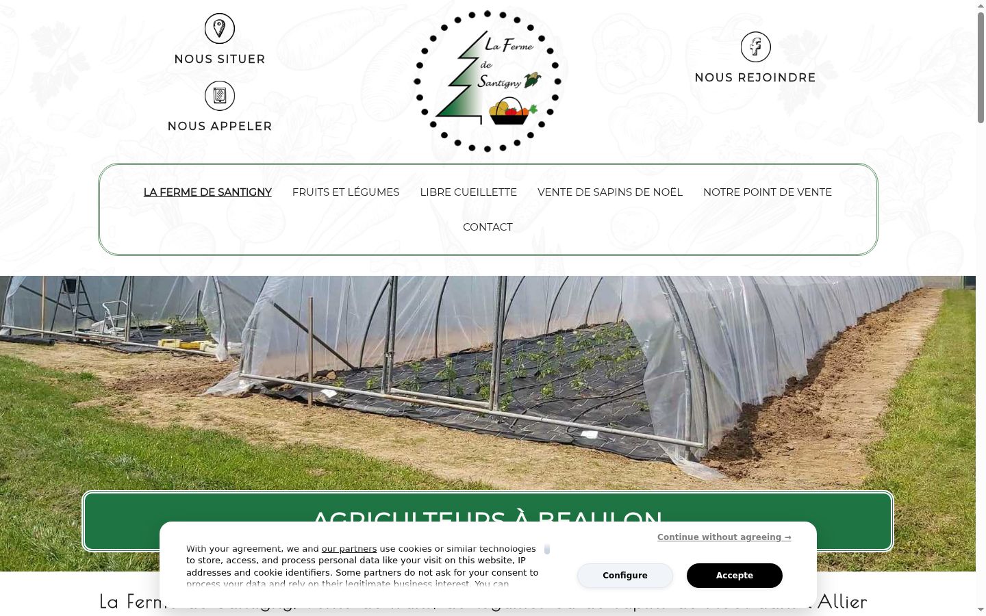 Screenshot of the consent banner shown before any interaction