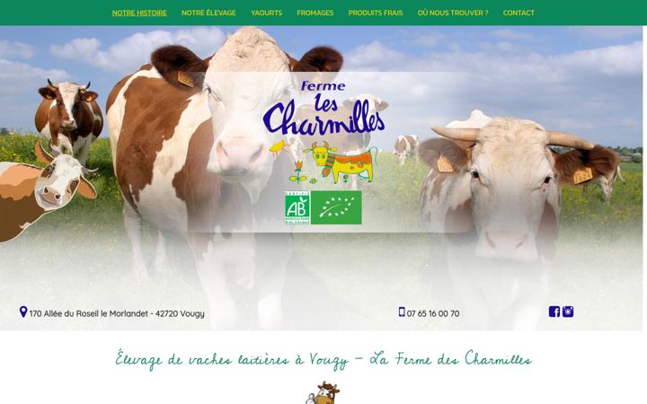 Screenshot of lafermedescharmilles.fr