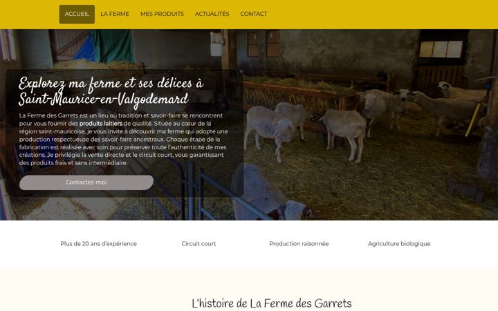 Screenshot of lafermedesgarrets.fr