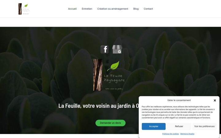 Screenshot of lafeuillepaysagiste.fr