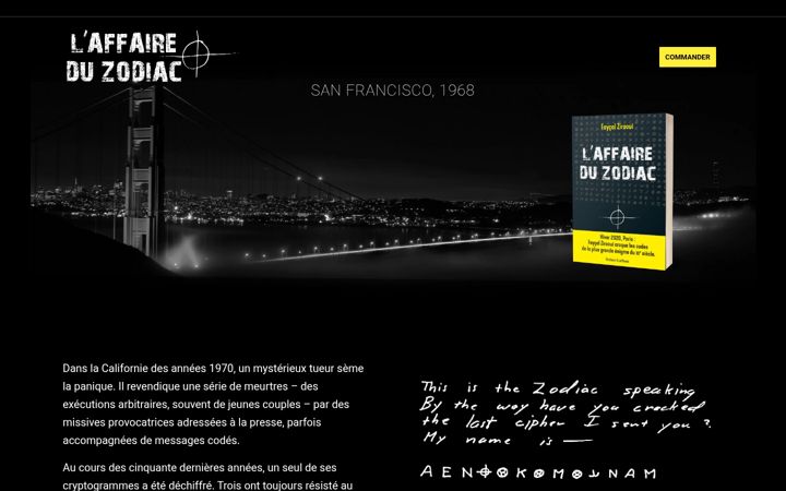 Screenshot of laffaireduzodiac.fr