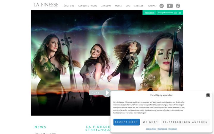 Screenshot of lafinesse-quartett.de